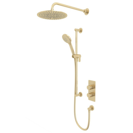 Tavistock Quantum Thermostatic Dual Function Brushed Brass Concealed Shower