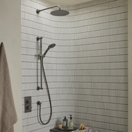 SQT1624 Tavistock Quantum Thermostatic Dual Function Gunmetal Concealed Shower Bathroom Setting