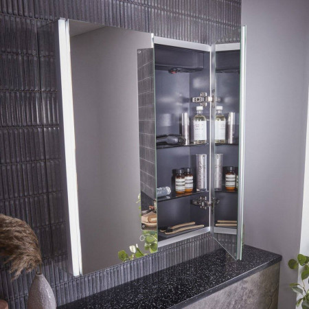 RMC080 Tavistock Render 800mm Double Door Illuminated Bathroom Cabinet Bathroom Setting