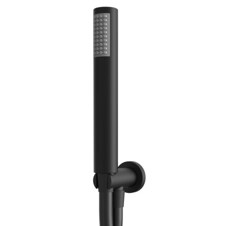 Tavistock Round Black Shower Handset with Elbow and Hose