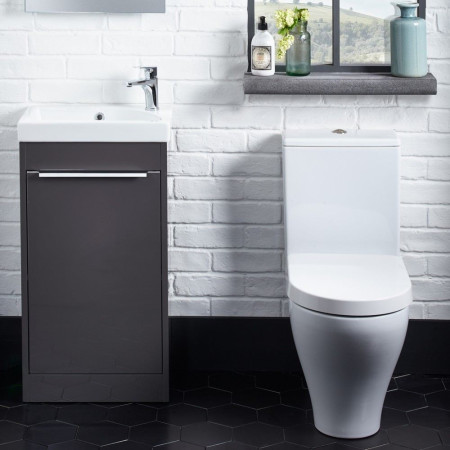 SQ450FC/SQ450BC Tavistock Sequence 450mm Freestanding Unit in Gloss Clay with Basin (3)