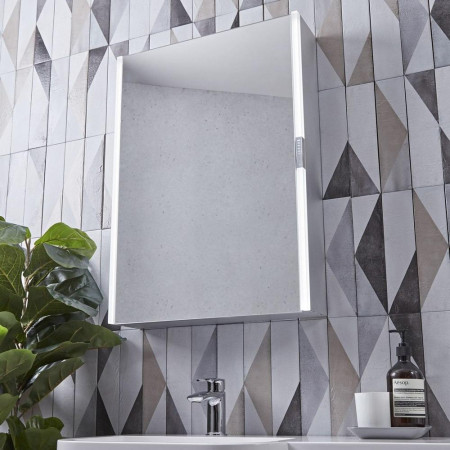 SDC050U Tavistock Slide Single Door Illuminated Bathroom Cabinet Door View