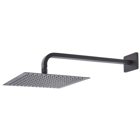 Tavistock Square Fixed Black Shower Arm