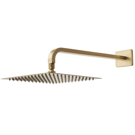 Tavistock Square Fixed Brushed Brass Shower Arm