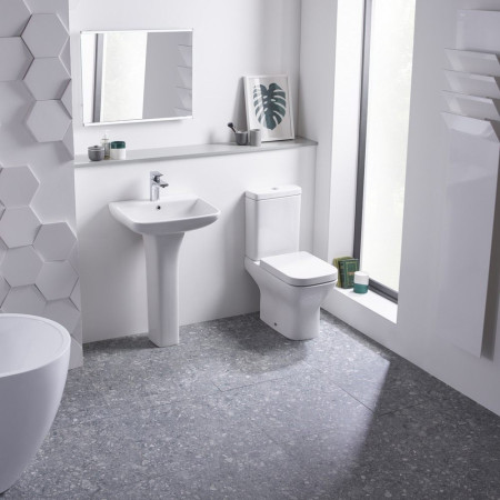 SB450S/PE450S Tavistock Structure 550mm Slim Basin and Pedestal Bathroom Setting
