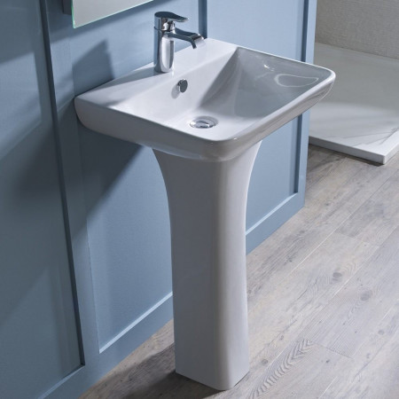 SB450S/PE450S Tavistock Structure 550mm Slim Basin and Pedestal Lifestyle