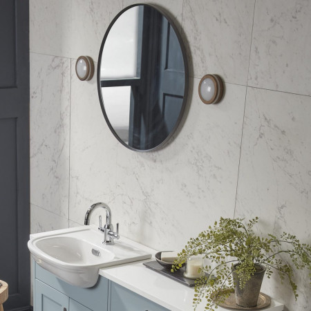 VRM80C Tavistock Verge Framed Circular 800mm Bathroom Mirror Lifestyle