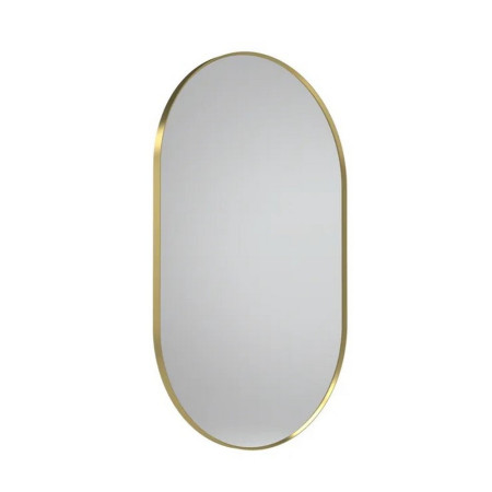 Tavistock Verge Framed Pill Shaped Bathroom Mirror in Brushed Brass