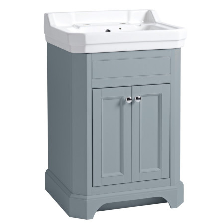 Tavistock Vitoria 600mm Freestanding Vanity Unit and Basin in Mineral Blue