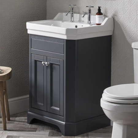 VT60FDGM Tavistock Vitoria 600mm Freestanding Unit in Matt Dark Grey with Basin 2TH Variant