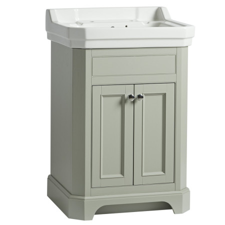 Tavistock Vitoria 600mm Freestanding Unit in Pebble Grey with Basin