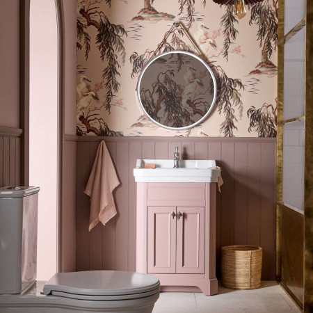 VT60FSP Tavistock Vitoria 600mm Freestanding Vanity Unit with Basin in Suede Pink Lifestyle