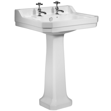 Tavistock Vitoria 605mm 2 Tap Hole Basin and Pedestal