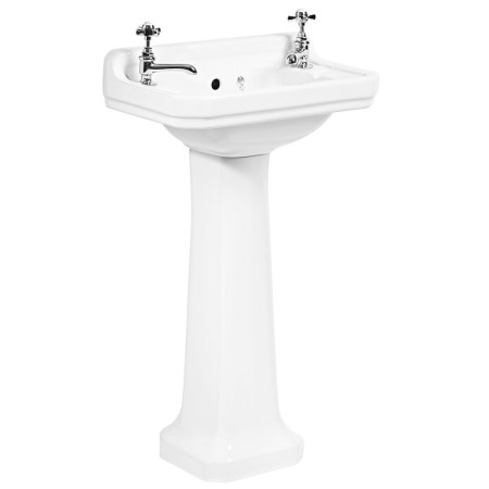 Tavistock Vitoria Cloakroom 2TH Basin and Pedestal