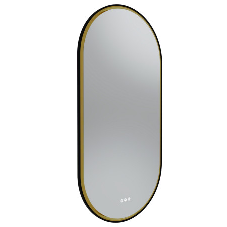 Tavistock Zephyr Black and Brass 500 x 1000mm Pill Illuminated Mirror