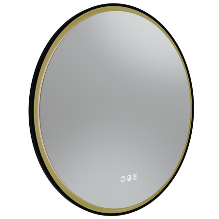 Tavistock Zephyr Black and Brass 600mm Circular Illuminated Mirror