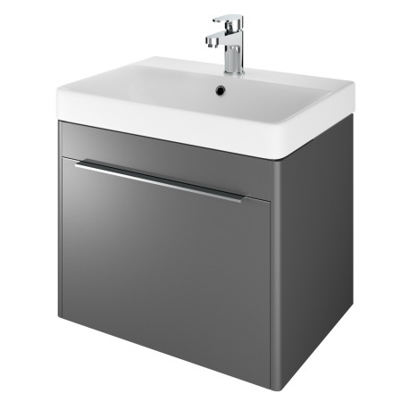 Vantara Cruise 600mm Wall Hung Vanity Unit and Basin in Anthracite Grey
