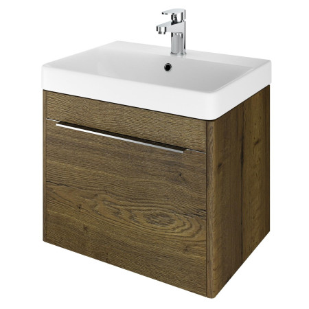 Vantara Cruise 600mm Wall Hung Vanity Unit and Basin in Tobacco Oak