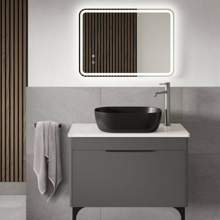 VACR80AG Vantara Cruise 800mm Wall Hung Vanity Unit and Basin in Anthracite Grey Lifestyle