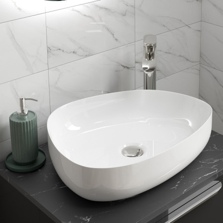 VAPHO38W Vantara Phobos 500mm White Countertop Basin Lifestyle