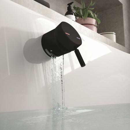 Vantara Black Overflow Bath Filler with Control Valve