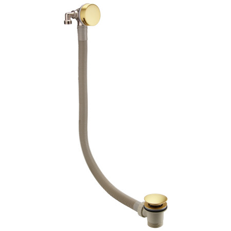 Vantara Brushed Brass Overflow Bath Filler with Sprung Waste Plug