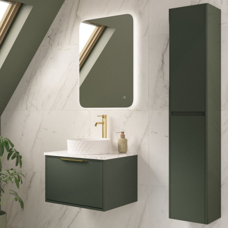VAACTT35G Vantara Active 350mm Wall Mounted Tall Storage Unit in Dark Sage Green Lifestyle