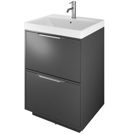 Vantara Active 600mm Freestanding Vanity Unit and Basin in Dark Grey
