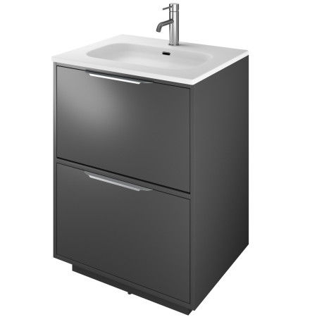 VAACTF60DG Vantara Active 600mm Freestanding Vanity Unit and Basin in Dark Grey with Slim White Basin