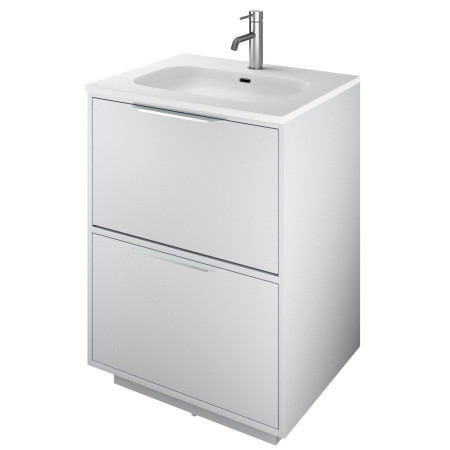 VAACTF60LG Vantara Active 600mm Freestanding Vanity Unit and Basin in Light Grey with Slim White Basin