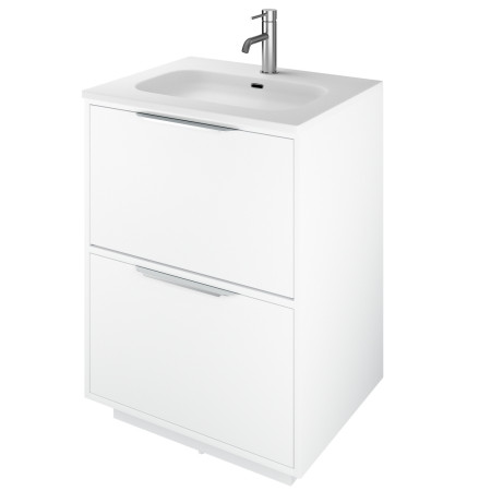 VAACTF60W Vantara Active 600mm Freestanding Vanity Unit and Basin in White with Slim White Basin