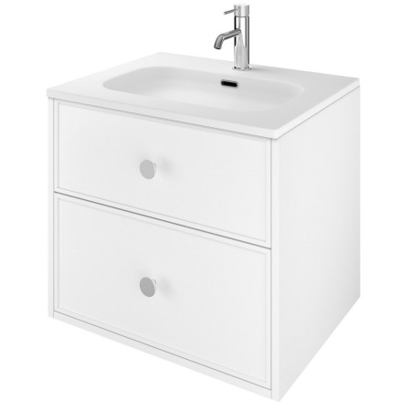 Vantara Active 600mm Wall Hung Slim Shaker Vanity Unit and Basin in Matt White