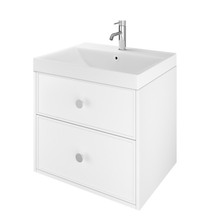 VAACTSS60MW Vantara Active 600mm Wall Hung Slim Shaker Vanity Unit and Basin in Matt White with Deep Basin