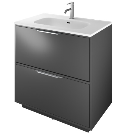 VAACTF80DG Vantara Active 800mm Freestanding Vanity Unit and Basin in Dark Grey with Slim White Basin