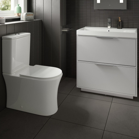 VAACTF80LG Vantara Active 800mm Freestanding Vanity Unit and Basin in Light Grey Lifestyle