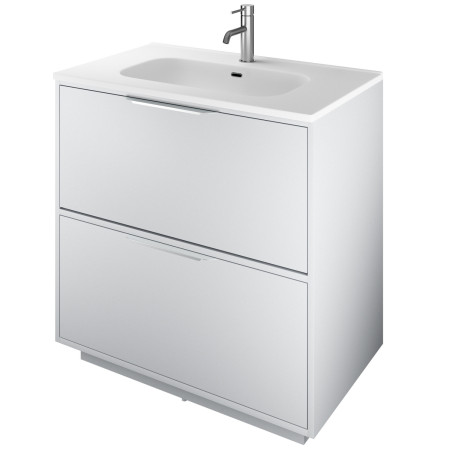 VAACTF80LG Vantara Active 800mm Freestanding Vanity Unit and Basin in Light Grey with Slim White Basin