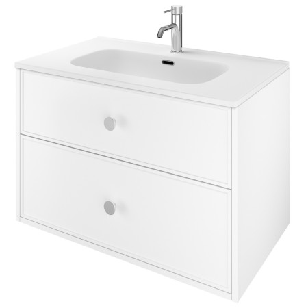 VAACTSS80MW Vantara Active 800mm Wall Hung Slim Shaker Vanity Unit and Basin in Matt White with Slim Basin