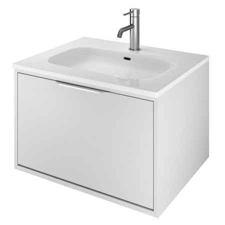 VAACT60LG Vantara Active Wall Hung 600mm Vanity Unit and Basin in Light Grey with Slim White Basin