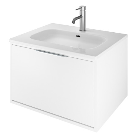 VAACT60W Vantara Active Wall Hung 600mm Vanity Unit and Basin in White with Slim White Basin