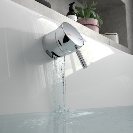VABF3C Vantara Chrome Overflow Bath Filler with Control Valve Lifestyle