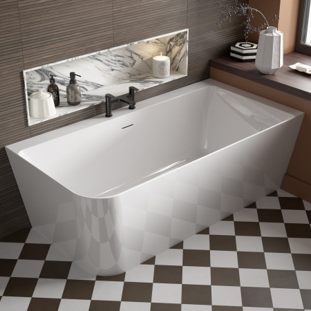 VAMOD1680WR Vantara Modern Corner 1600 x 800mm Right Hand Freestanding Bath Lifestyle