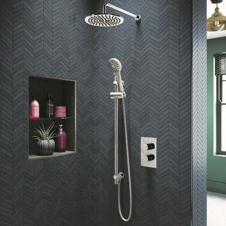 VASTLR2C Vantara Stellar Concealed Round Dual Outlet Chrome Shower Valve Lifestyle