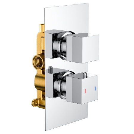 Vantara Stellar Concealed Square Dual Outlet Chrome Shower Valve