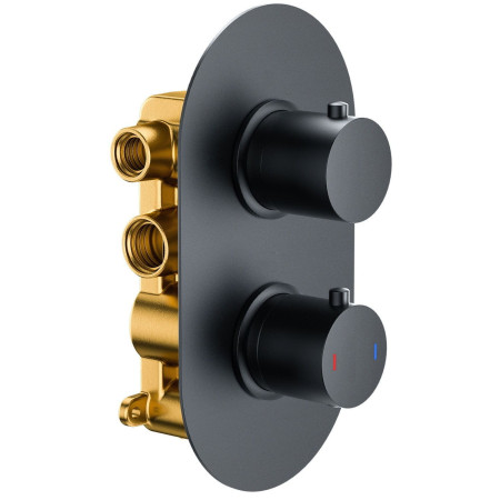 Vantara Stellar Dual Outlet Black Lozenge Concealed Shower Valve