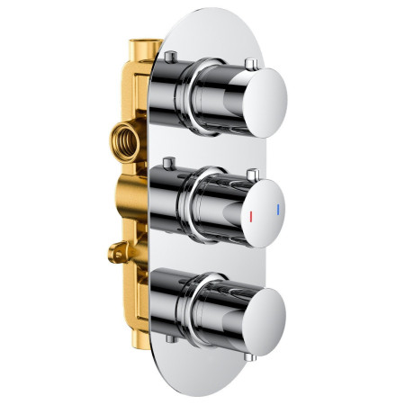 Vantara Stellar Dual Outlet Chrome Lozenge Triple Concealed Shower Valve