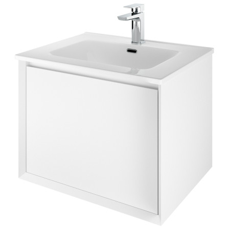 Vantara Leon 610mm Wall Hung Vanity Unit and Basin in Matt White