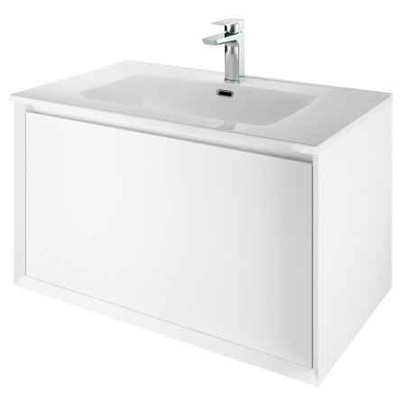 Vantara Leon 810mm Wall Hung Vanity Unit and Basin in Matt White