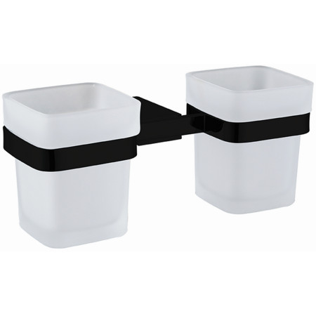 Vantara Zenith Double Tumbler and Holder in Black