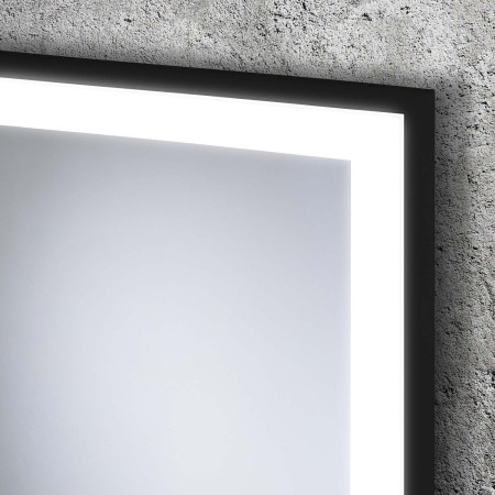 VAFRM60K Vantara Matt Black Frame 600 x 800mm Illuminated Bathroom Mirror Frame Detail