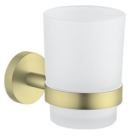 Vantara Comet Tumbler and Holder in Brushed Brass